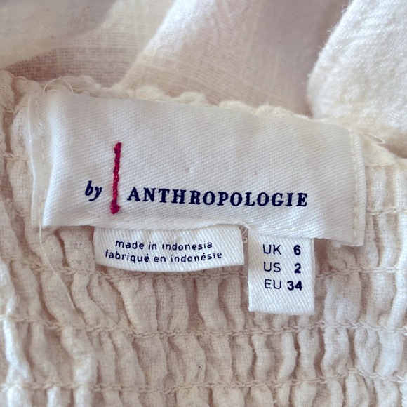 Anthropologie Cape Cod Linen Blend beige wide legs cropped Jumpsuit size 2 - Picture 9 of 10